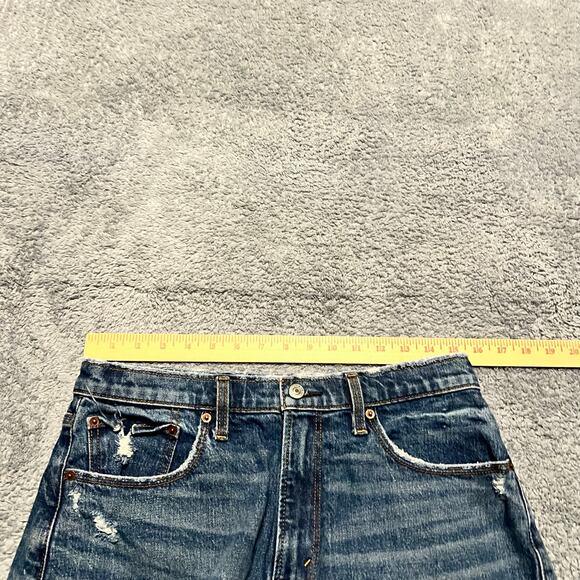 Abercrombie & Fitch Jean Shorts Womens 30 /10 High Rise Mom Cut Off Raw Hem - Picture 6 of 9